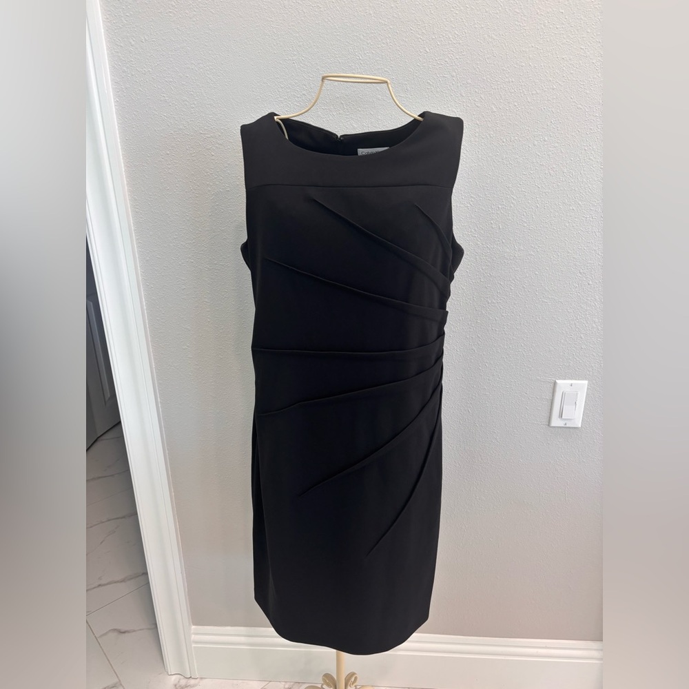 Calvin Klein Black Elegant Black Sleeveless Dress Size 12